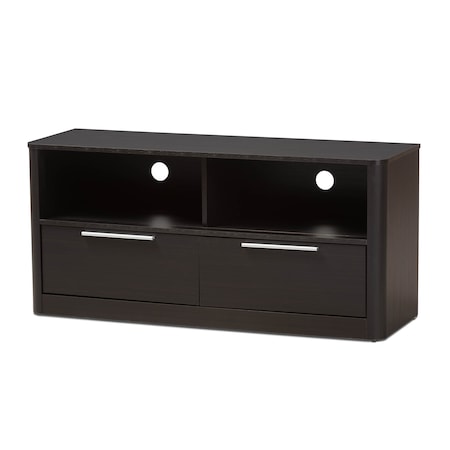 Baxton Studio Carlingford Modern Espresso Brown Finished Wood 2-Drawer TV Stand 141-7971